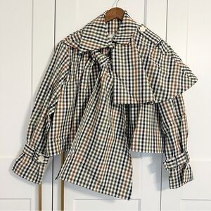 AWAKE MODE Women’s Large (?) asymmetric Plaid Statement Jacket London